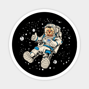 Floating Cat in Space - Fun Space Cat Graphic Magnet